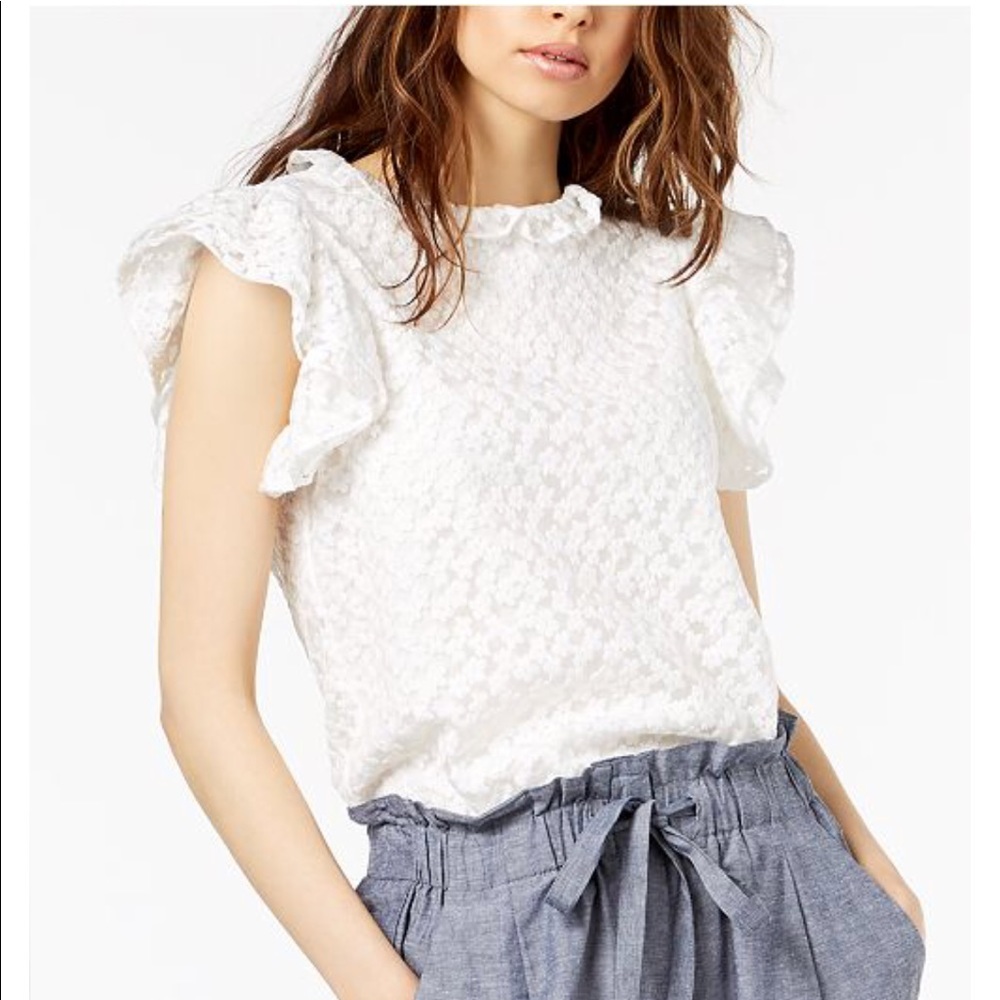 White flower lace Jill Jill Stuart top